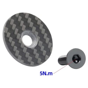 Carbon Fibers Bicycles Headset Caps with Black Titaniums Screws for Cyclists - Picture 1 of 11