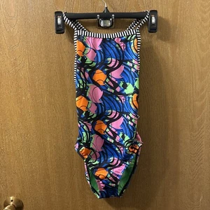 DOLPHIN Women’s ONE PIECE Color Burst Swimsuit-Size 32-NWT- - Picture 1 of 8