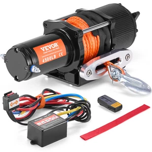 VEVOR Elektryczna wciągarka linowa 12V 2041KG Kora elektryczna Wciągarka silnikowa ATV 4500lbs - Zdjęcie 1 z 12