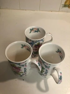 ROY KIRKHAM ENGLAND FINE BONE CHINA TEETASSEN (3ER SET) 1994 ROSMARIN  - Bild 1 von 4