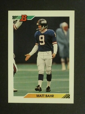 1992 BOWMAN MATT BAHR NEW YORK GIANTS CARD #379!!!! COMBINED SHIPPING - Image 1 of 2