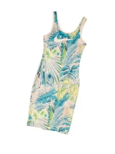 Nike Multicolor Fitted Floral Hyper Femme Tropical Midi Dress Size Small Swoosh - Picture 1 of 16