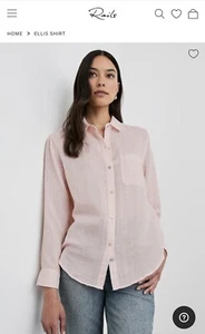Rails Ellis Petal Pink Organic Cotton Long Sleeve Button Down Shirt M - Picture 1 of 15