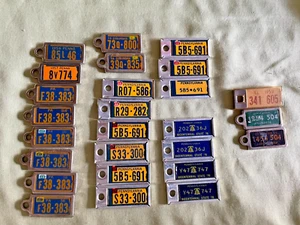 26 Vintage Mini License Plate Key Chain Tag Fob 1956-76 PA + IL - Picture 1 of 2
