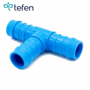 Tefen Union/Equal T Hose/Tube Fitting Connector | Nylon Blue Plastic Pks 5/10/25 - Picture 1 of 7