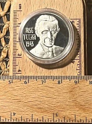 scientist Nikola Tesla plaque table medal - Image 1 of 3