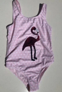 Sweet Pineapple Girls One Piece Swimwear - Size 10 - Bling Sequence Flamingo - Picture 1 of 3