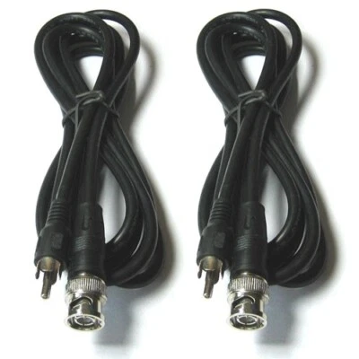 2pcs 1m BNC Male to RCA Male Cable video audio extend cord 3feet for cctv camera - Image 1 of 3