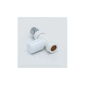 Qual-Rad Heated Towel Rail Straight Valve Set - White 1/2" x 15mm Pack of 2 - Picture 1 of 1