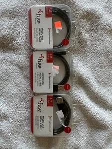 (3) Fuse 3ft MICRO USB METAL CABLES - Picture 1 of 2