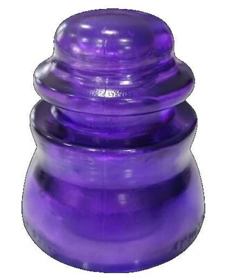 Purple Glass Insulator COLORIZED Decorative Antique Railroad Glass Reproduction - Image 1 of 3
