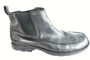 UGG Mens size 15 Black Leather Chelsea Boots Shoes Comfort Stretch 5624 - Picture 1 of 10