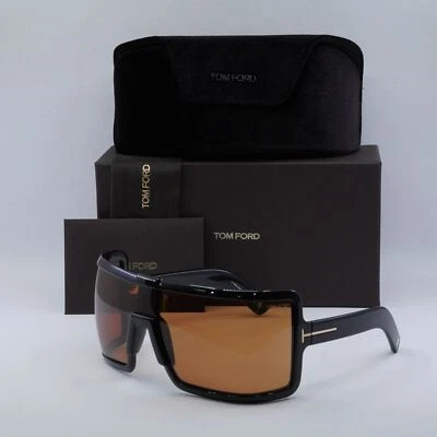 Nuevas gafas de sol TOM FORD FT1118 01E negro brillante/marrón naranja 00--110 Foto 1 de 4