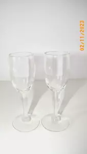 Stemmed Shot Glass Liquor Sherry Hand Blown Crystal Set of 2 EUC - Picture 1 of 4