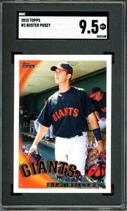 BUSTER POSEY ~ 2010 Topps Rookie Card RC #2 ~ Graded SGC 9.5 MINT+ (#100)