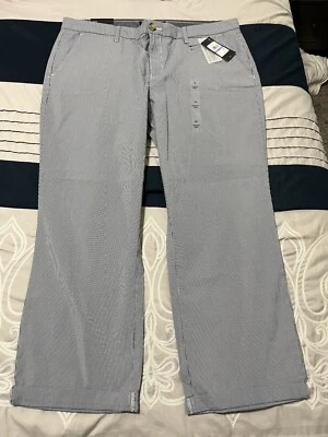 Tommy Hilfiger Heritage Chino Capri  Blue, And White Striped  Sz 18 NWT (0140-1) - Image 1 of 4