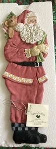 Vintage Santa Wall Hanging Christmas Santa Clause  13” Sarah’s Attic “Ho, Ho Ho” - Picture 1 of 11