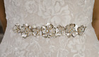 En Vogue Silver Flower and Rhinestone Wedding Dress Belt or Hair Accessory $84