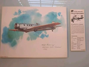 Nixon Galloway Art Print United Airlines Collector 1976 Boeing 221-A Monomail - Picture 1 of 9