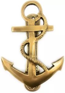 Ancla de barco náutico llamador de puerta de latón envejecido 6,5 pulgadas de alto - Imagen 1 de 3