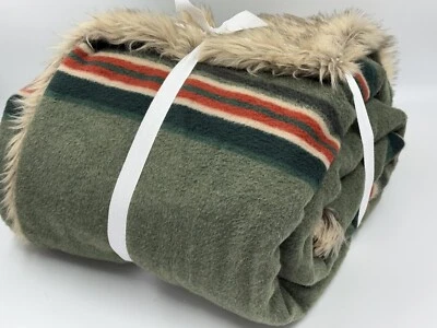 Pottery Barn Pendleton® Yakima piel sintética espalda rayas tiro multi verde nuevo sin etiquetas Foto 1 de 4