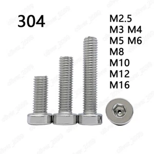 Tornillos huecos de cabeza de zócalo hexagonal de acero inoxidable 304 con cabeza baja M2.5-M16 - Imagen 1 de 6
