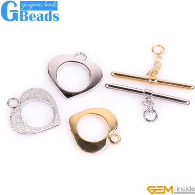 14K Gold Filled Toggle Clasp Heart Clasps For Necklace Jewelry Making Closures - Image 1 of 4