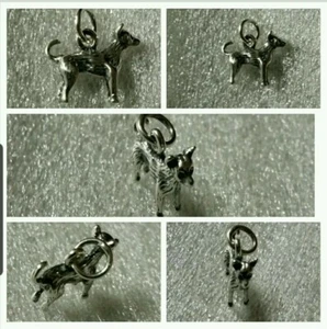 Chihuahua Charm Sterling Silver .925 measures 1/2" x 5/8" - Picture 1 of 1