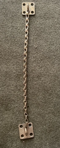 Vintage Metal Brass Transom Window Chain Elgin Sears USA No Screws Cover