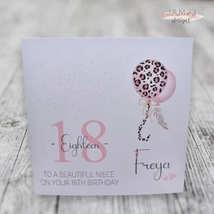 Personalised Female Birthday Card 16th 17th 18th 19th 21st Daughter Niece Sister - Picture 1 of 8
