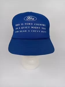 Sombrero de Camionero Ford Años 80 De Colección Divertido Noche Silenciosa Escuchar un Chevy Azul Óxido - Imagen 1 de 7