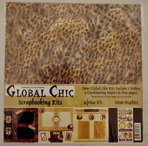 Estación de estampación Global Chic África Safari Zoológico Libro de recortes Kit Papeles Pegatinas NUEVO - Imagen 1 de 3