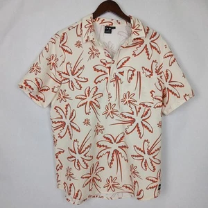 Oakley Shirt Men's M WHITE Hawaiian Hydrolix Short Sleeve Dress Shirt Textured - Picture 1 of 8