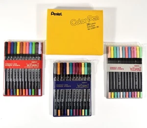 Pentel Fine Pt. Farbstifte 36 Farben & Marvy Markerstifte doppelseitig 36 Farben - Bild 1 von 6