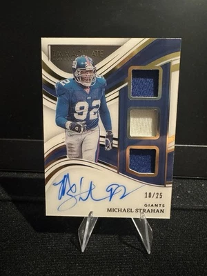 2023 Panini Immaculate Collection Triple Patch Auto Michael Strahan #PC-MST /25 - Image 1 of 4