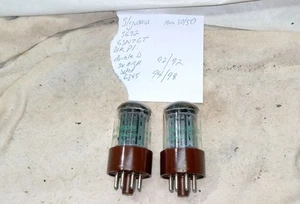 Matching Pair 1962 Sylvania 5692 6SN7GT Tubes Tested NOS Same Date Codes Blk Pl - Picture 1 of 6