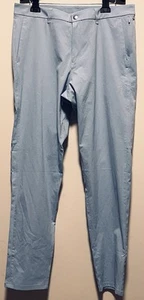 Lululemon Pants Mens 34 Light Blue Commission Performance Flat Front Zip Pocket - Picture 1 of 15