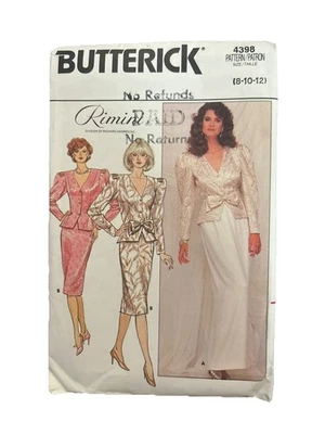 BUTTERICK SEWING PATTERN 4398 LADIES EVENING SUIT SIZE 8-10-12 Uncut FF - Image 1 of 3