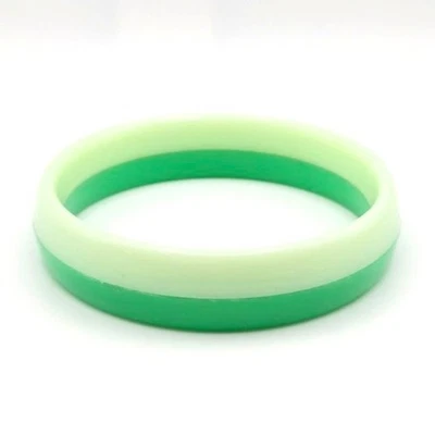 Brazalete Grueso Dos Tonos Resina Verde Vintage Retro Foto 1 de 4