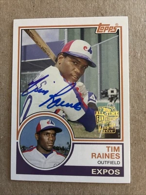 TIM RAINES (1983) 2005 Topps All-Time Fan Favorites HOF On Card Auto #FFA-TR  - Image 1 of 2