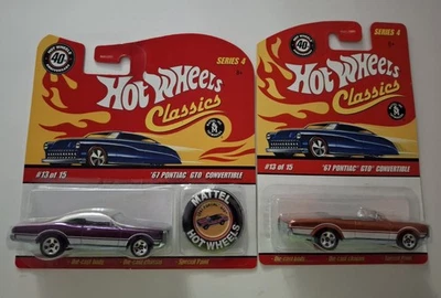 LOTE [2] Pontiac GTO Convertible Hot Wheels Serie 4 '67 2008 cardado Foto 1 de 4