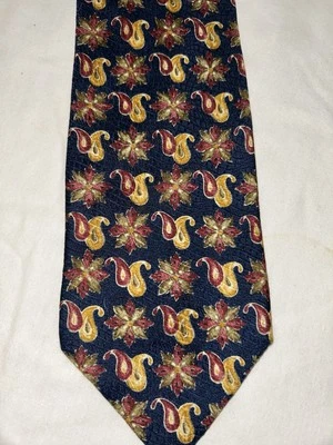 Meeting Street - Men's Navy Blue With Geometrics 100% Silk Neck Tie 4"W x 58.5” - Image 1 of 4