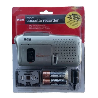 RCA Micro Cassette Recorder RP3538R Clip On Microphone New Sealed READ - Image 1 of 2