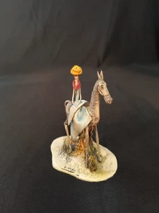 RAR Giovanni Duso Keramik Mini Skulptur "Lo Scricciolo" Dame auf Pferd SIGNIERT - Bild 1 von 21