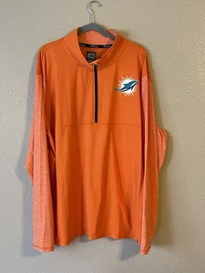 Men’s 3XL NWOT Miami Dolphins Fanatics Pro Line 1/4 Zip Pullover Jacket Orange - Picture 1 of 6
