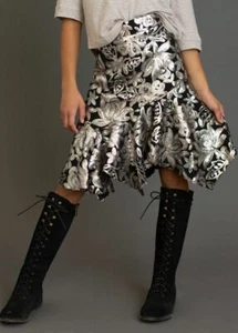 Girls Joyfolie Joy Sequin Floral Black Sliver Holiday Boho Maxi Dress Skirt 10 - Picture 1 of 4
