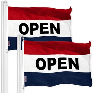 Paquete de 2 banderas abiertas tienda banner publicidad cartel comercial 3x5 pies 150D poliéster - Imagen 1 de 6