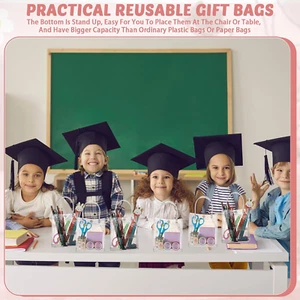 50 Pcs Clear Plastic Gift Bags with Handles PVC Reusable Transparent Totes Ba... - Picture 1 of 12