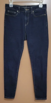 Pantalones de mezclilla elásticos Michael Kors Izzy ajustados al tobillo talla 4 para mujer azul lavado oscuro Foto 1 de 4