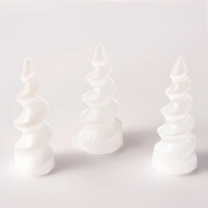 Lote de 3 Selenita Espiral Torre Unicornio Cuerno Cristal Natural Especímenes Marruecos - Imagen 1 de 8